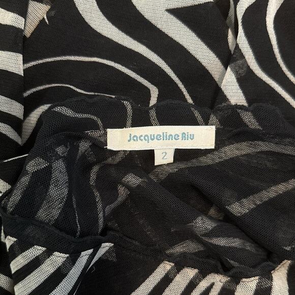 Black white zebra trippy y2k three quarter sleeve long sleeve top - Picture 3 of 8